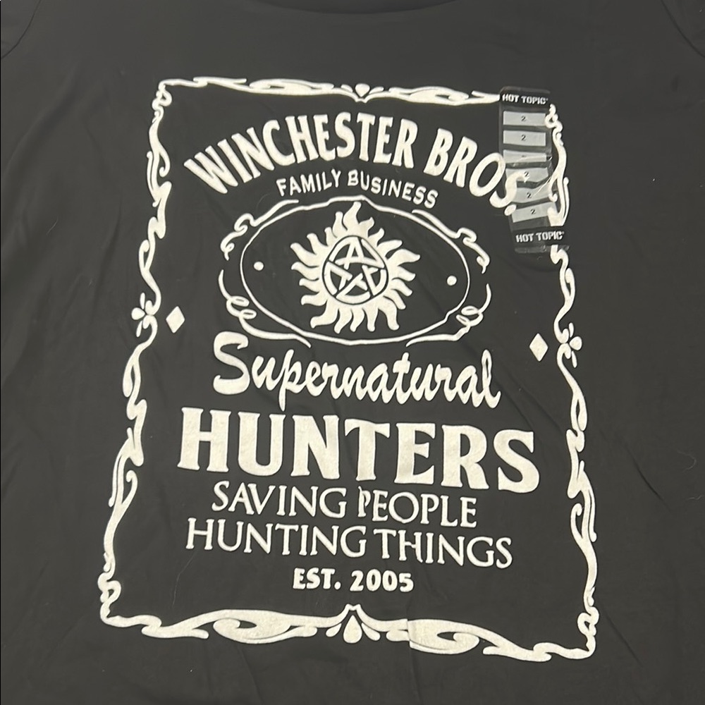 Winchester Bros Supernatural “Join the Hunt”Black Graphic Tee Size 2 NWT